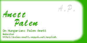 anett palen business card